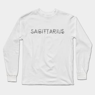 Sagittarius celestial typography Long Sleeve T-Shirt